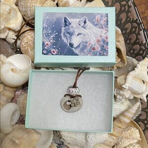 Elegant Stone Pendant with Silver Cross Charm Necklace